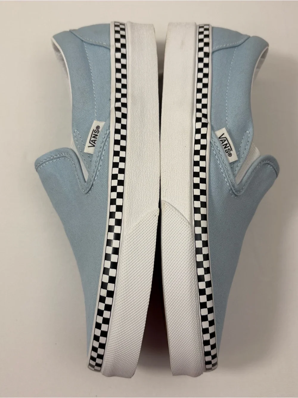 NIB Vans Classic Slip-On Shoes with Light Blue Upper. Size: 4.5(M) 6.0(W)